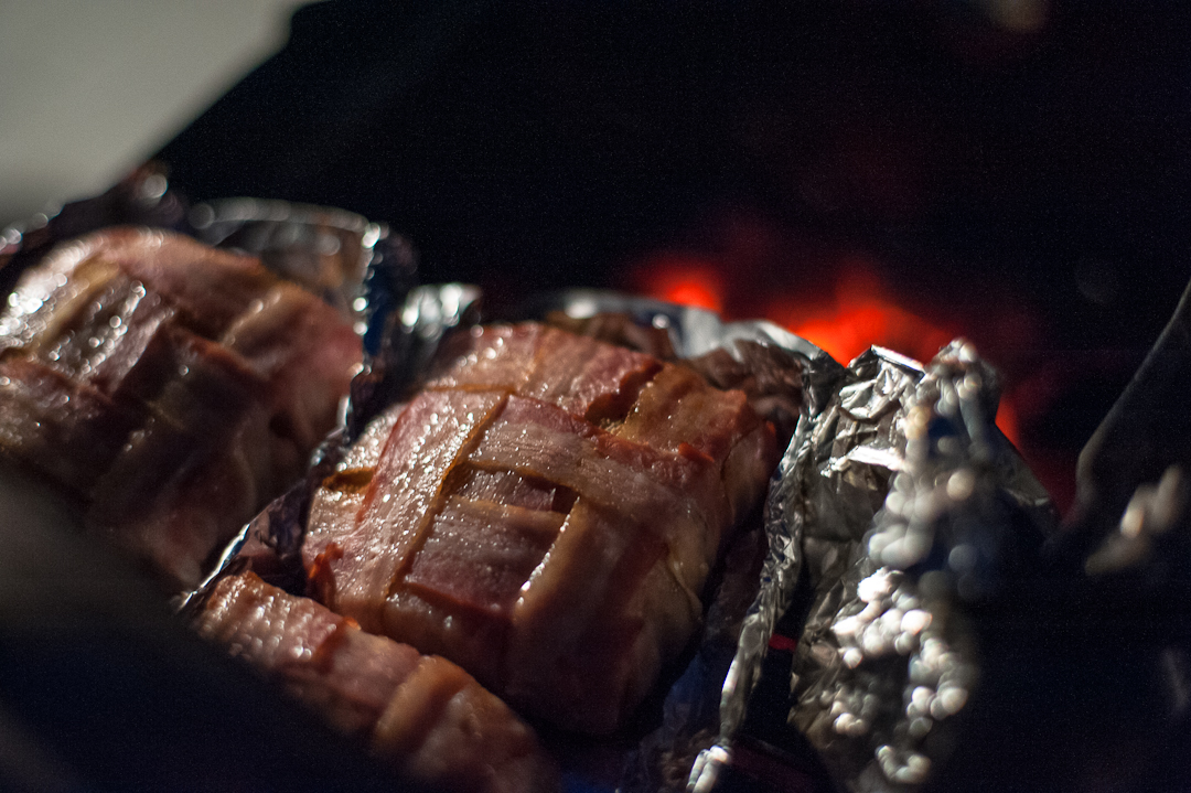 Bacon-wrapped Beef Sandwiches