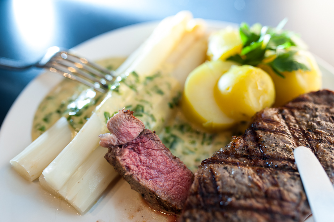 Rumpsteak mit Spargel